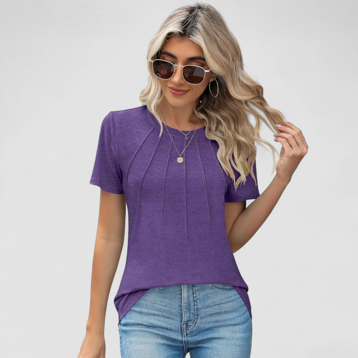 Ninna-Stockholm  | Noelie – Kortärmad topp med sömdetaljer