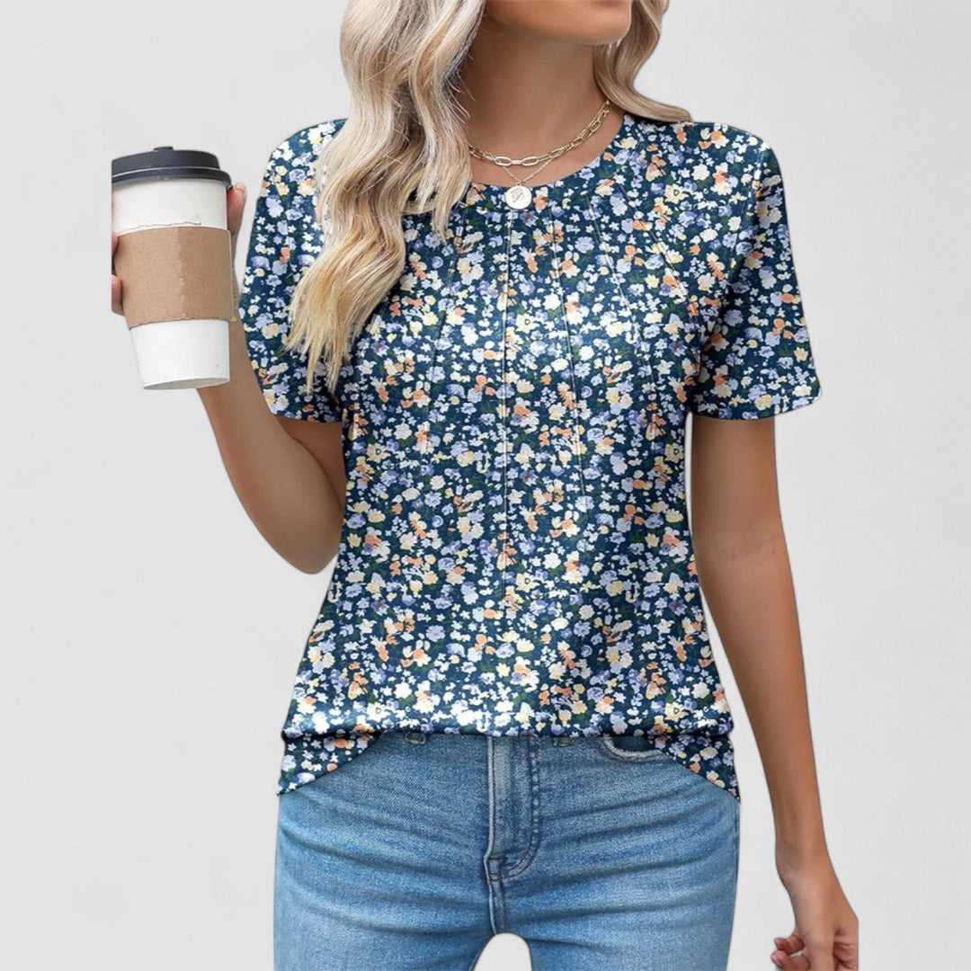 Ninna-Stockholm  | Noelie – Kortärmad topp med sömdetaljer