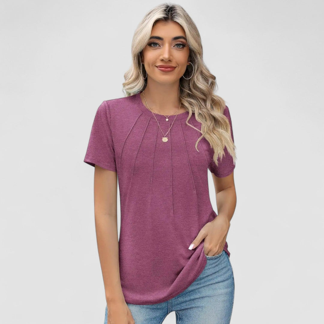 Ninna-Stockholm  | Noelie – Kortärmad topp med sömdetaljer